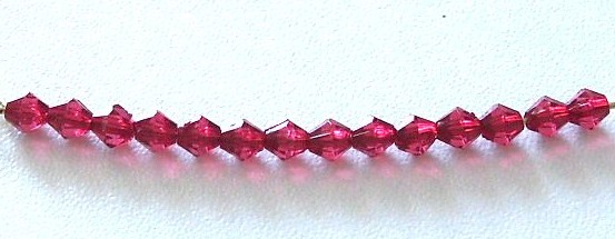 100 Stk. Acryl-Schliffperlen Rhombe Rot 4mm