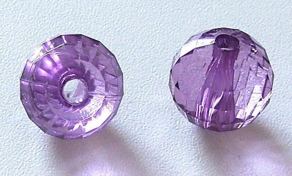 5 Stk. Acryl-Schliffperlen Rund Violett 14mm