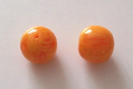 Grosse Perlen der besonderen Art * Rund * Orange teils transparent