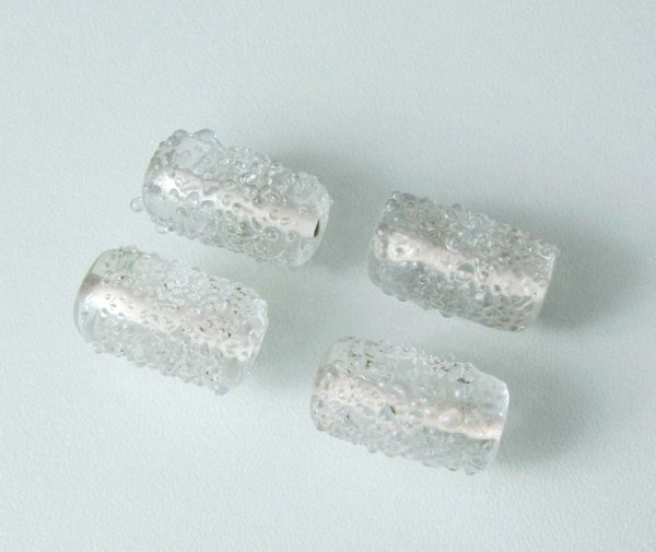 3 Stk. Glasperlen Sugar Beads * Zylinder * Kristall * 18-20mm