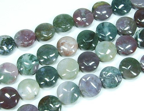 Edelstein * Indian Agate * Button Strang * 14 mm