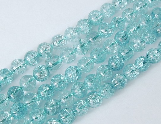 Edelstein * Natürliches Crack Crystal Türkis * Kugel Strang * Ø 8 mm