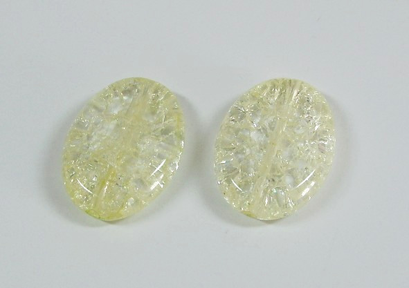 1 Stk. Edelstein Perle * Natürliches Crack Crystal Jonquil * Oval flach * 18x13 mm