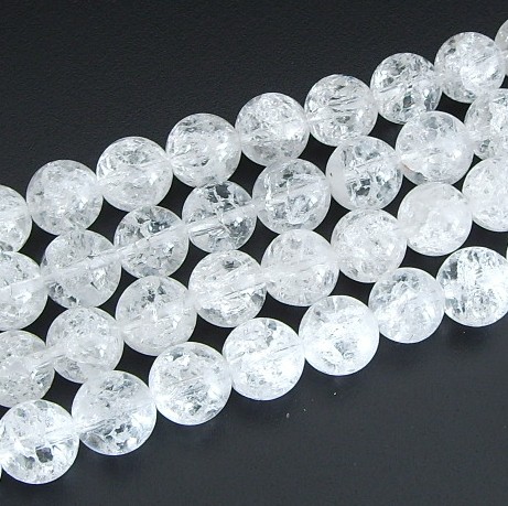 1 Stk. Edelstein Perle * Natürliches Crack Crystal * Kugel Strang * Ø  10 mm