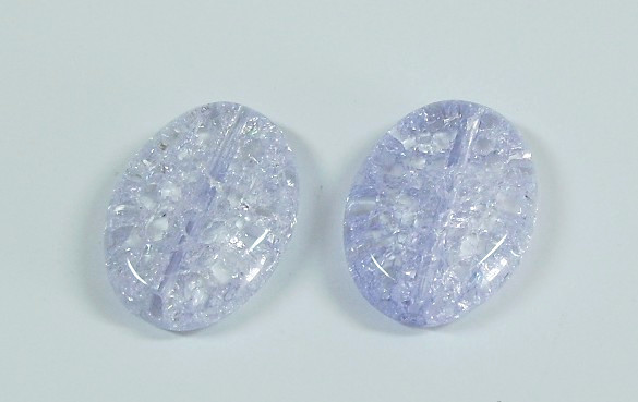 1 Stk. Edelstein Perle * Natürliches Crack Crystal Lt. Amethyst * Oval flach * 18x13 mm