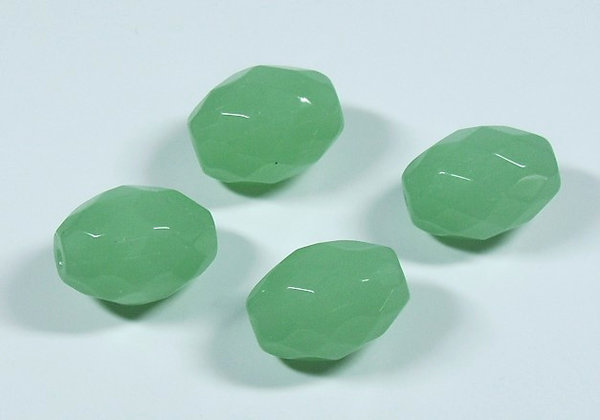1 Stk. Kristall Glasschliffperlen * Oval * Grün milky (2) * 16x12mm