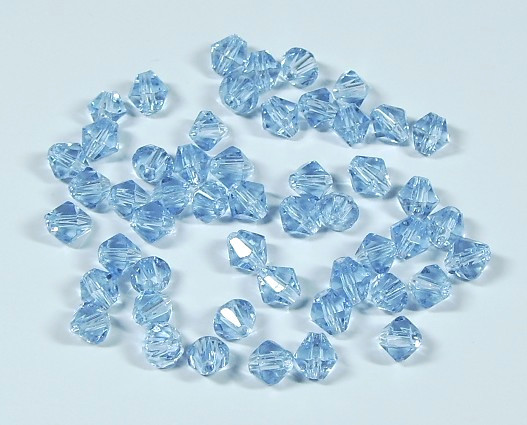 100 Stk. Kristall Glasschliffperlen * Doppelkegel * Saphirblau * 3mm