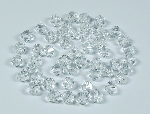 50 Stk. Kristall Glasschliffperlen * Doppelkegel * Kristall * 4mm