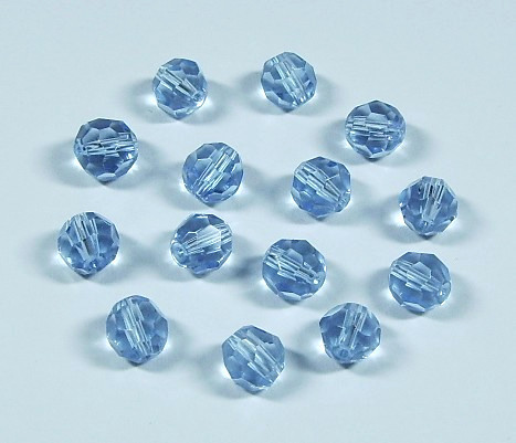 10 Stk. Kristall Glasschliffperlen * Rund * Saphirblau * 8mm