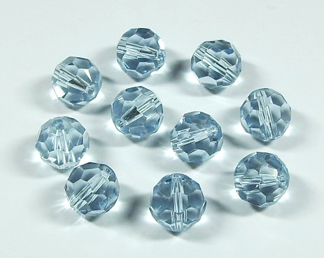 10 Stk. Kristall Glasschliffperlen * Rund * Saphirblau * 10mm