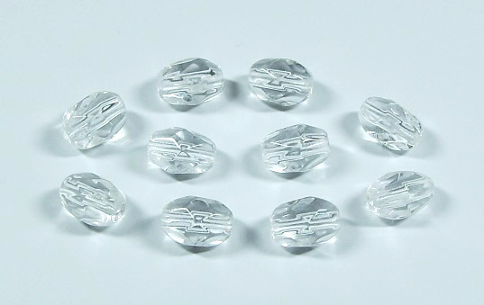 10 Stk. Kristall Glasschliffperlen * Oval * Kristall * 8x6mm