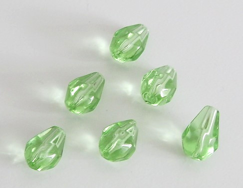 10 Stk. Kristall Glasschliffperlen * Tropfen * Chrysolite * 11x8mm