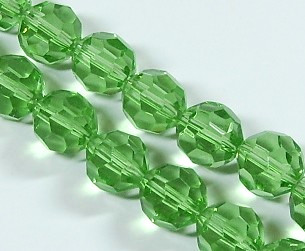 5 Stk. Kristall Glasschliffperlen * Rund * Grün * 12mm