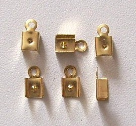 Metall Quetschenden Endkappen Gold 9x5mm