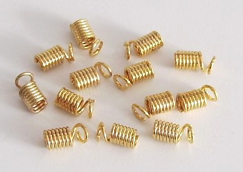 Metall Spiralkappen Spiral Endkappen Gold 5x4mm / Ø 2,5mm