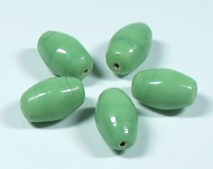 1 Stk. Glasperle * Olive * Hellgrün * 14-15x9-10mm