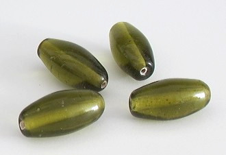 1 Stk. Glasperle * Olive/Spindel * Olivgrün * 23-25x10-11mm