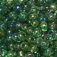 Rocailles * Glasperlen * Rund * Transparent Regenbogen * Grün * 8/0 (ca. 2,8-3mm)