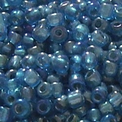 Rocailles * Glasperlen * Rund * Silbereinzug Regenbogen * Blau * 10/0 (ca. 2-2,2mm)
