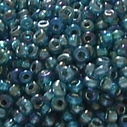 Rocailles * Glasperlen * Rund * Silbereinzug Regenbogen * Türkisblau * 10/0 (ca. 2-2,2mm)
