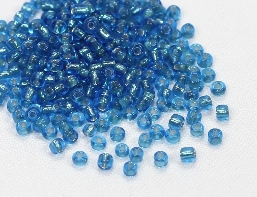 Rocailles * Glasperlen * Rund * Silbereinzug * Blau * 10/0 (ca. 2-2,2mm)