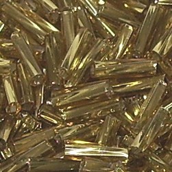Stiftperlen Twist * Glasperlen * Gold * Größe 3 (ca. 7x1,8mm)