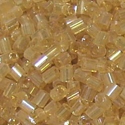 2 Cut-Perlen * Glasperlen * Röhrchen * Lt. Topas * 10/0 (ca. 2,2x2mm)