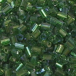 2 Cut-Perlen * Glasperlen * Röhrchen * Grün * 10/0 (ca. 2,2x2mm)