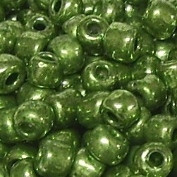 Rocailles * Glasperlen * Rund * Silbereinzug & gefärbt * Grün * 6/0 (ca. 4mm)