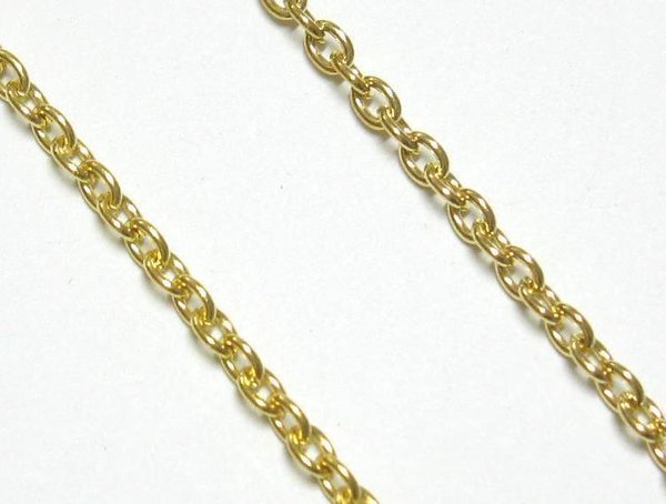 1m Metallkette Gliederkette Schmuckkette Gold 3,2x2,45x0,6mm