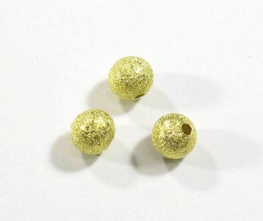 20  Stk. Messing Perlen Stardust Kugel Rund Glitzersand diamantiert Gold 6mm