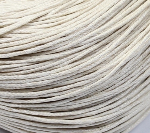 Baumwollband gewachst Wachsband 1mm Creme-Beige