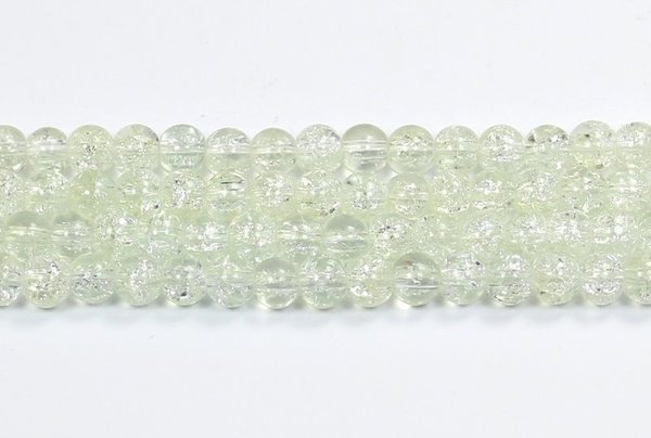 Crackle Glasperlen Crashperlen Rund Kristall-gelblich 6mm