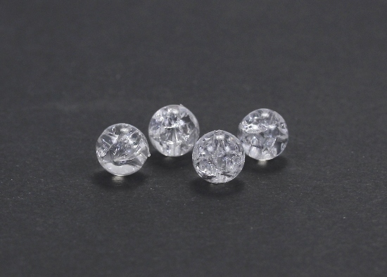 4 Stk. Acryl Crackle Perlen Crashperlen Rund Kristall 10mm