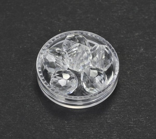 6 Böhmische Glasschliffperlen feuerpolierte Glasperlen 10mm Kristall