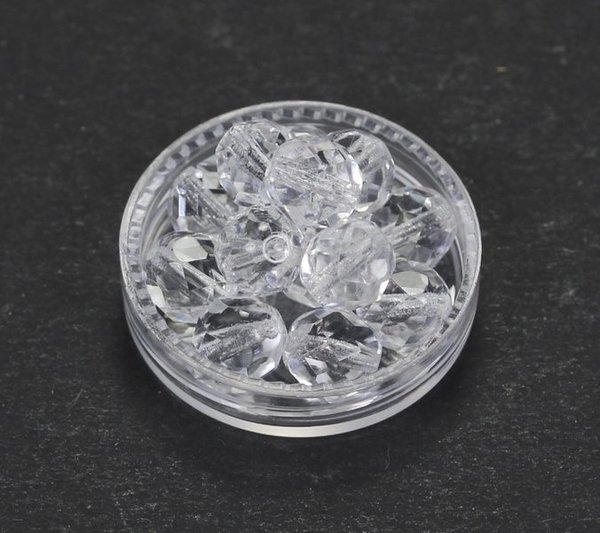12 Böhmische Glasschliffperlen feuerpolierte Glasperlen 8mm Kristall