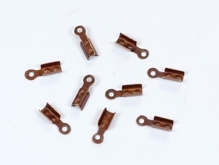 Metall Endkappen Quetschenden mit Öse Endstücke Antikkupfer ca. 8x2,5mm