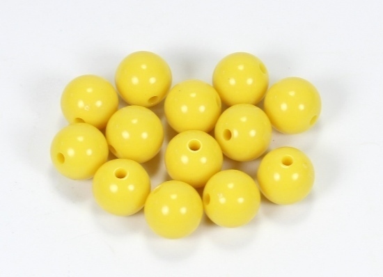 20 Stk. Acryl Perlen Schmuckzwischenteile Rund Gelb 12mm