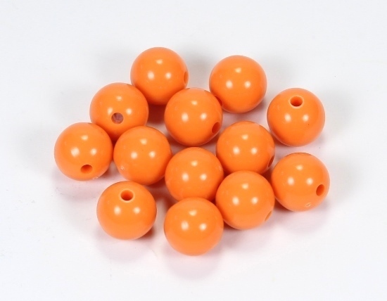 20 Stk. Acryl Perlen Schmuckzwischenteile Rund Orange 12mm