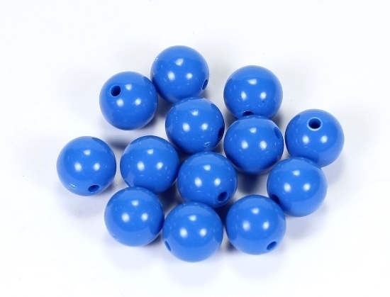 20 Stk. Acryl Perlen Schmuckzwischenteile Rund Blau 12mm