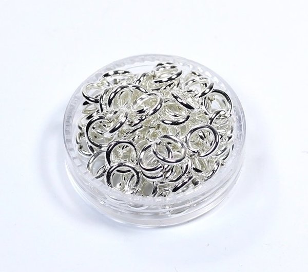 Metall Binderinge Biegeringe Ösen Silber 6x1,2mm