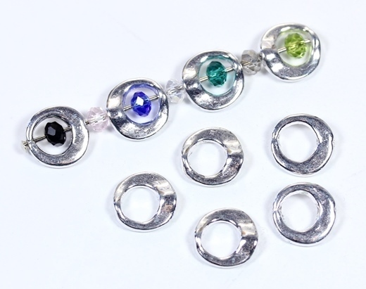 Metall Rahmenperlen Spacer Ring Silber 10x10mm