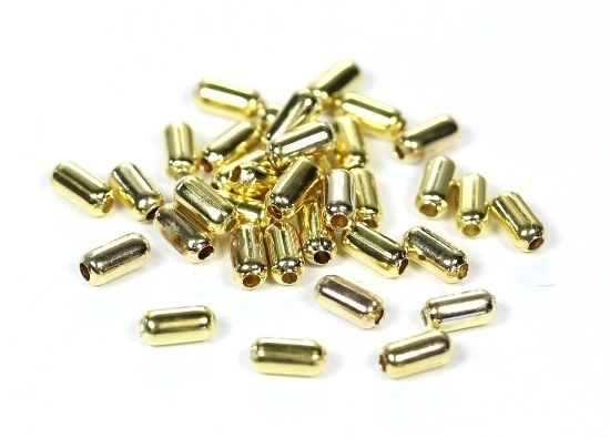 Metallperlen Oval Röhrchen Spacer Gold ca. 5x2,4mm