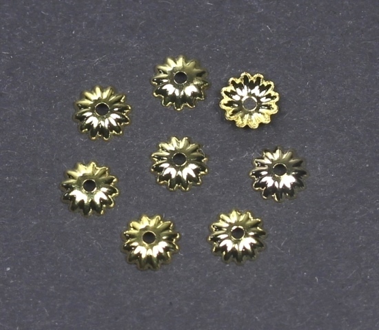 Messing Perlenkappen Kappen Gold ca. 6x1,3mm