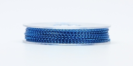 10m Metallic Nylonband geflochten Türkisblau 1mm