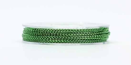 10m Metallic Nylonband geflochten Hellgrün 1mm