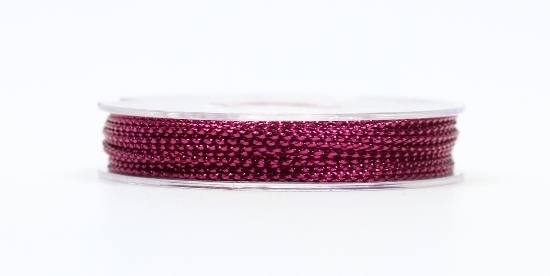 10m Metallic Nylonband geflochten Fuchsia-Rosa 1mm