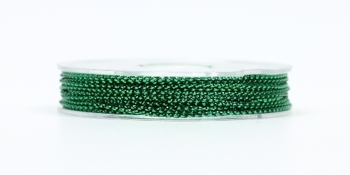 10m Metallic Nylonband geflochten Grün 1mm