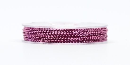 10m Metallic Nylonband geflochten Rosa-Flieder 1mm