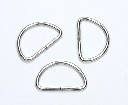 Metall D Form Ringe Biegeringe Schlüsselringe Platin ca. 22x14x1,5mm
